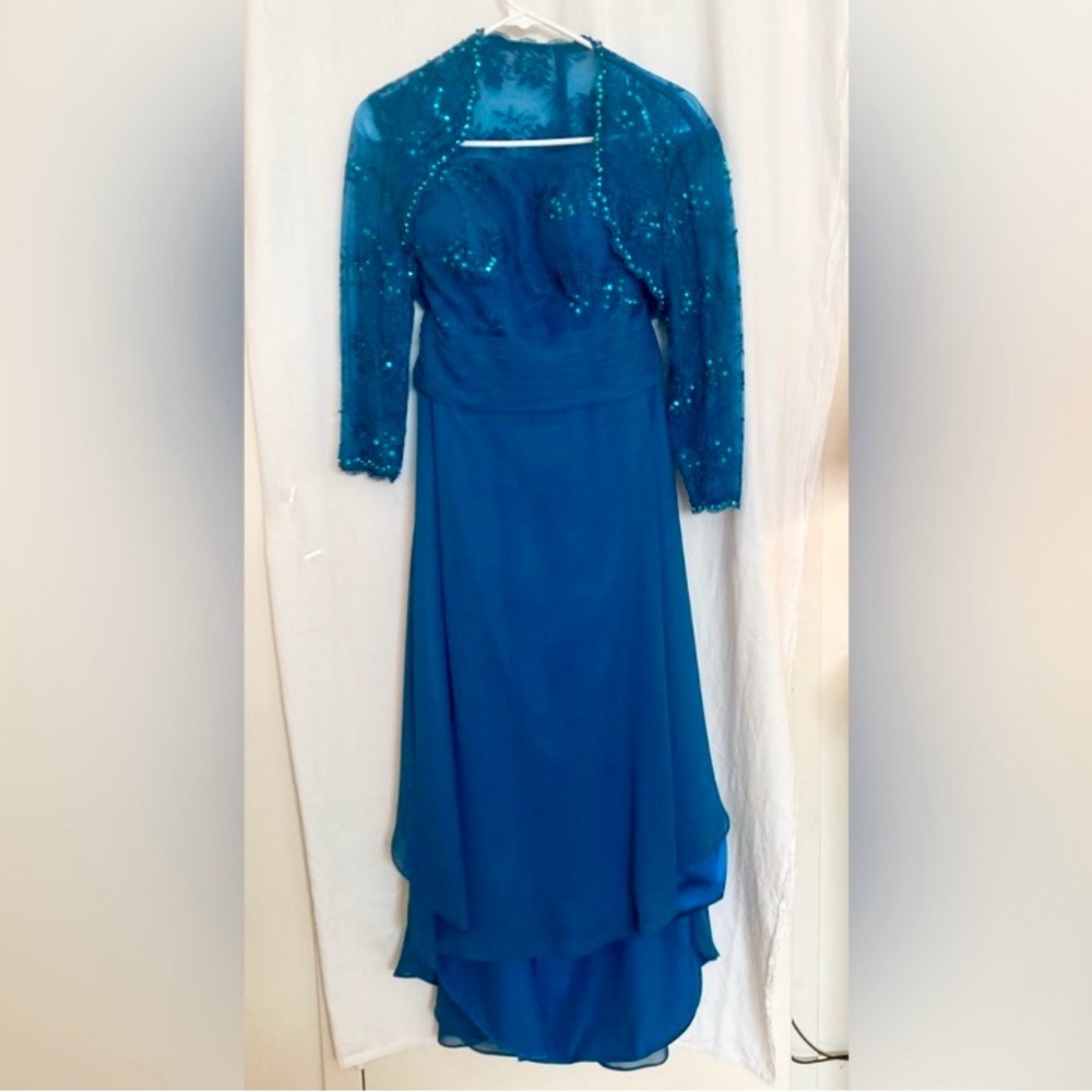 Light In The Box 2 Piece Teal High/Low Formal Dress Bolero Jacket Sequins